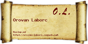 Orovan Laborc névjegykártya